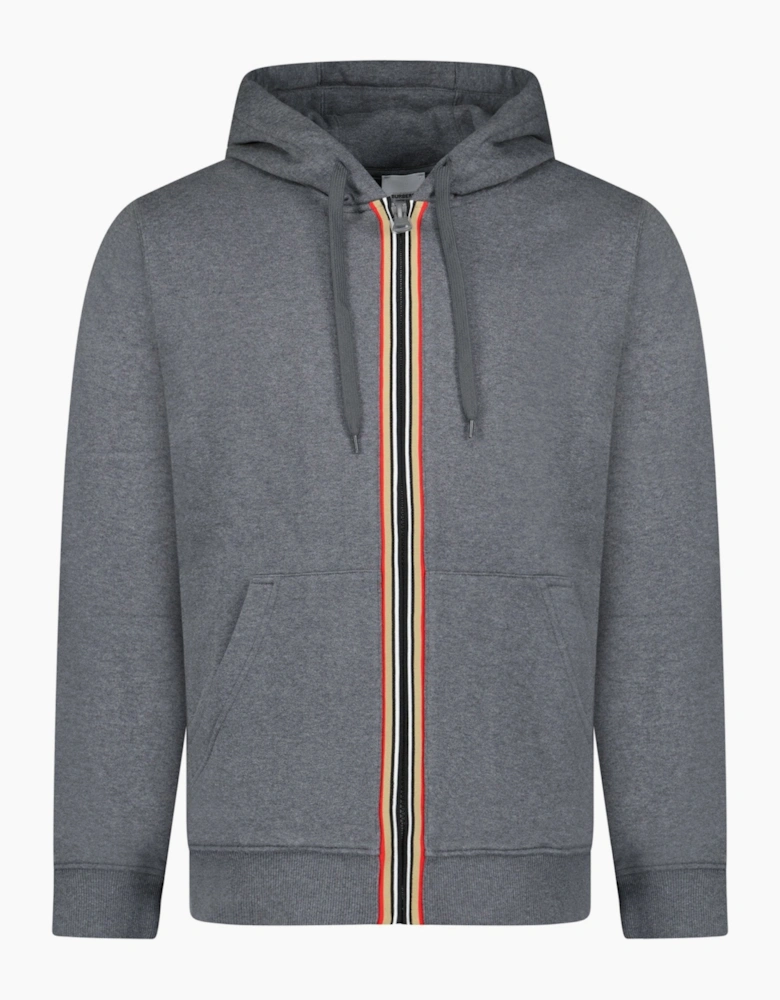 Burberry Striped Check Hoodie Grey