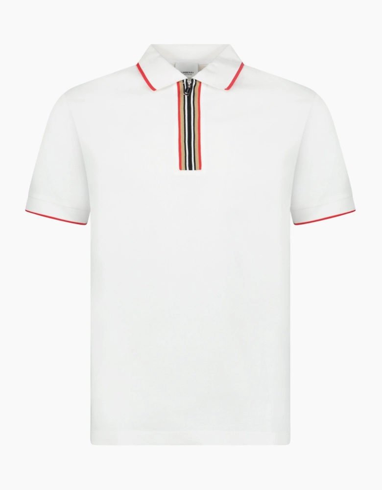 Burberry 'Hartford' Check Zip Polo White