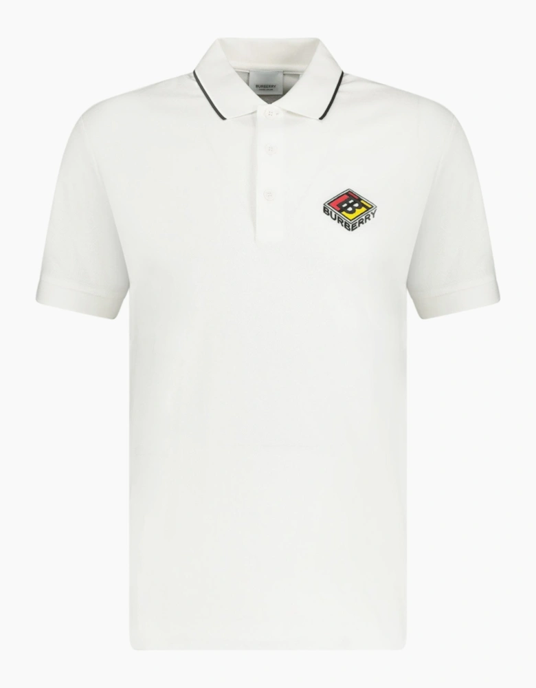 Burberry Graphic Logo Print Polo White