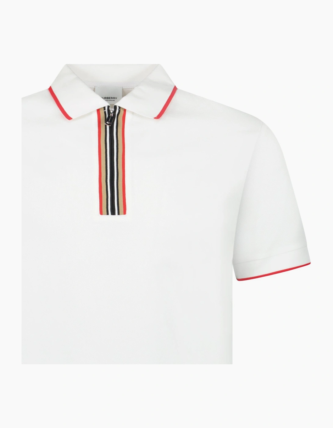 Burberry 'Hartford' Check Zip Polo White