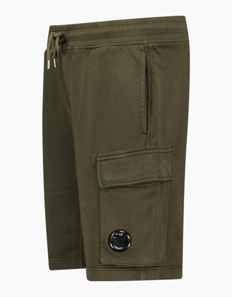 CP Company Diagonal Fleece Lens Shorts Khaki