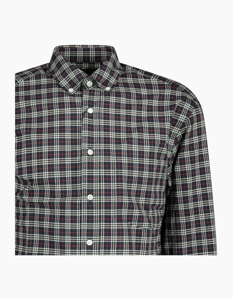 Burberry Check Cotton Shirt Blue