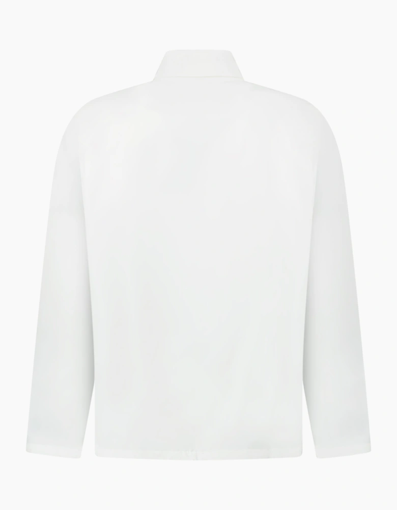 Prada Logo Applique Overshirt Jacket White
