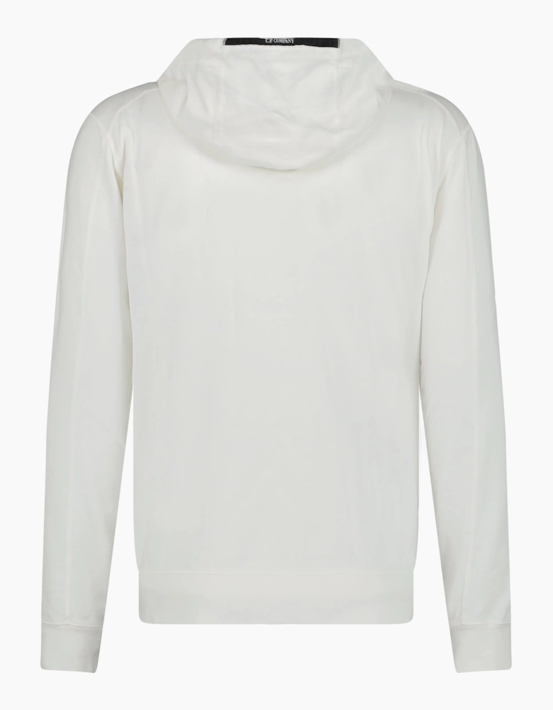 CP Company Light Fleece Lens Zip Hoodie White