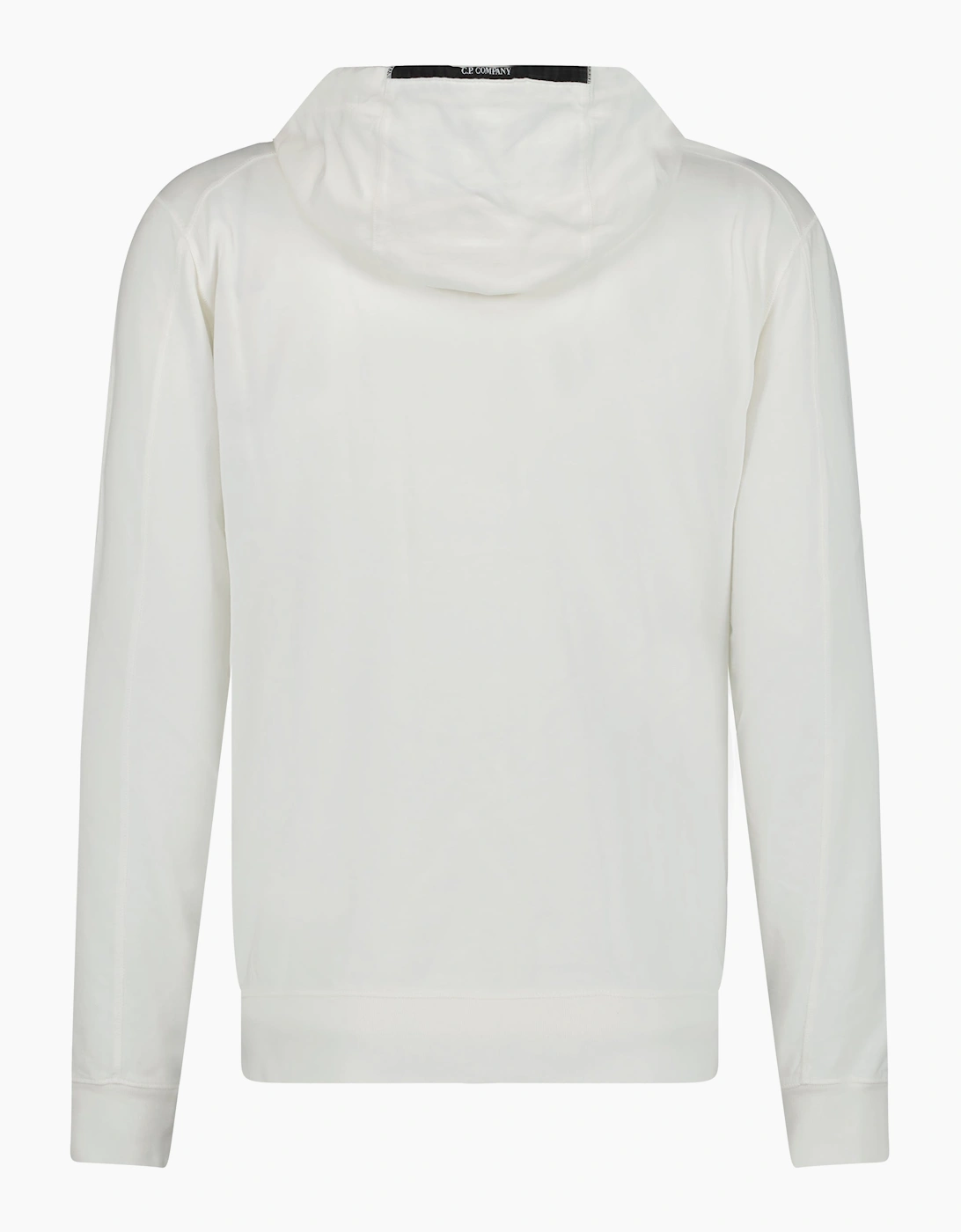 CP Company Light Fleece Lens Zip Hoodie White