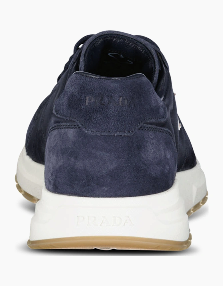 Prada Prax 2.0 Re-Nylon & Suede Sneakers Navy