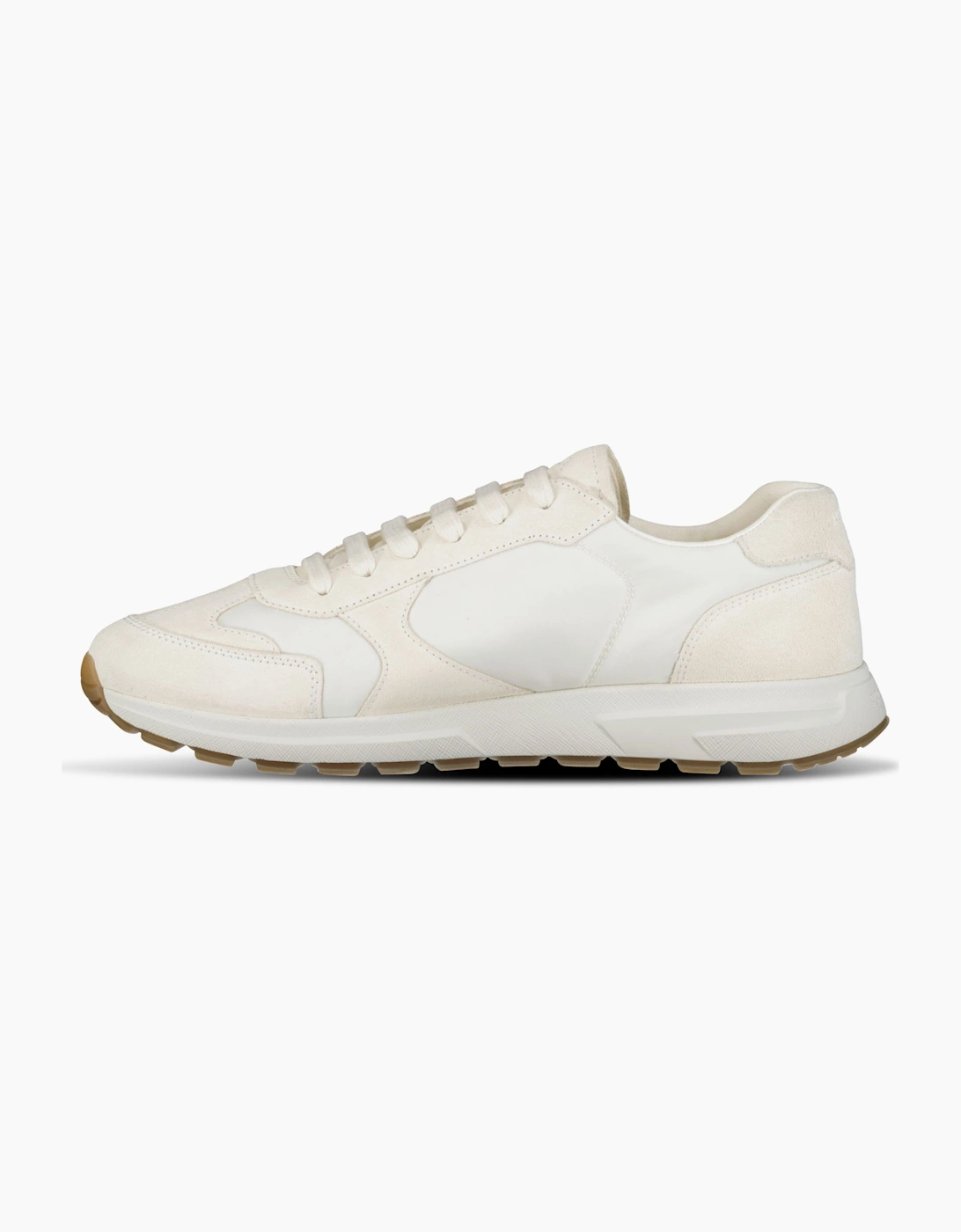 Prada Prax 2.0 Re-Nylon & Suede Sneakers Ivory