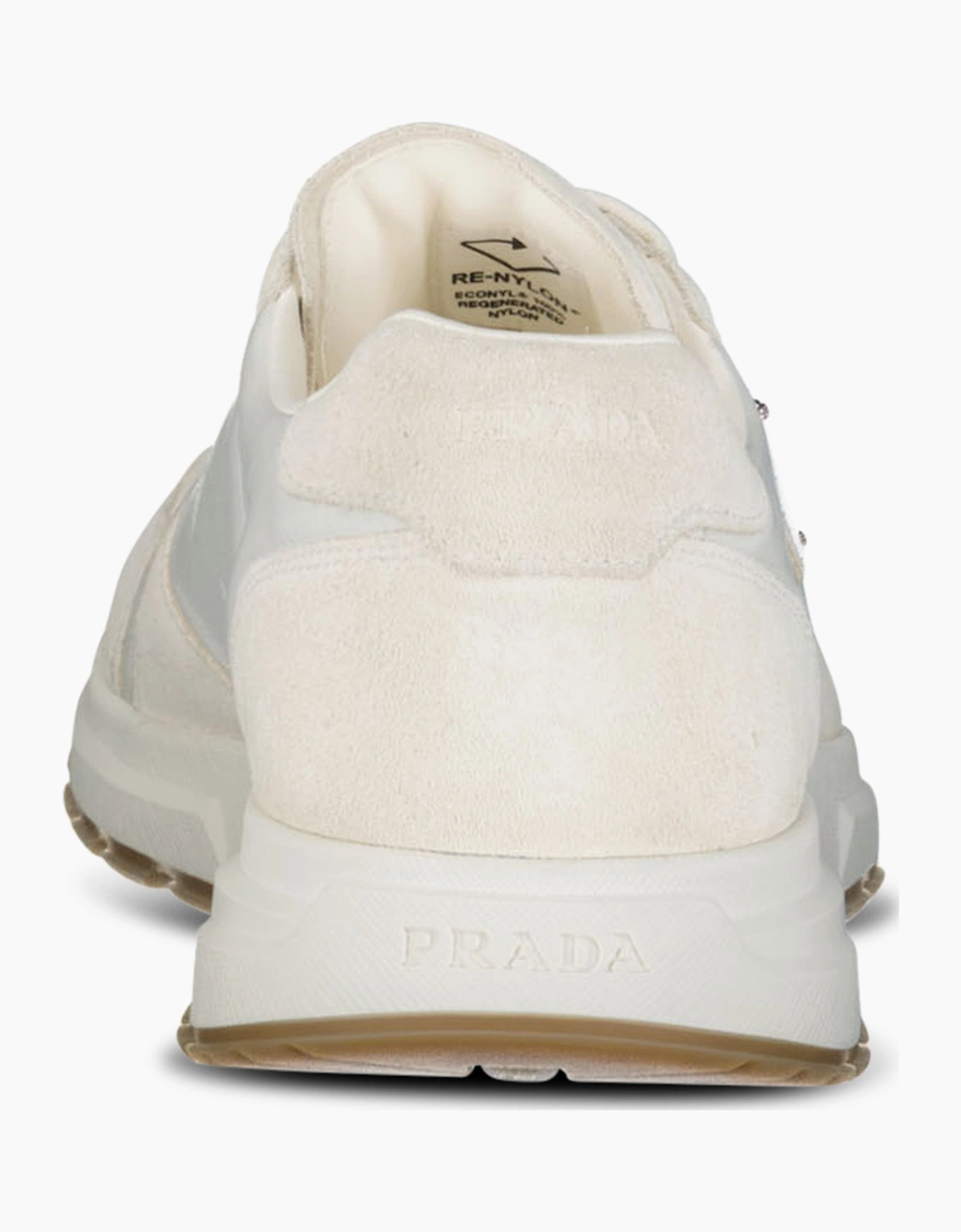 Prada Prax 2.0 Re-Nylon & Suede Sneakers Ivory