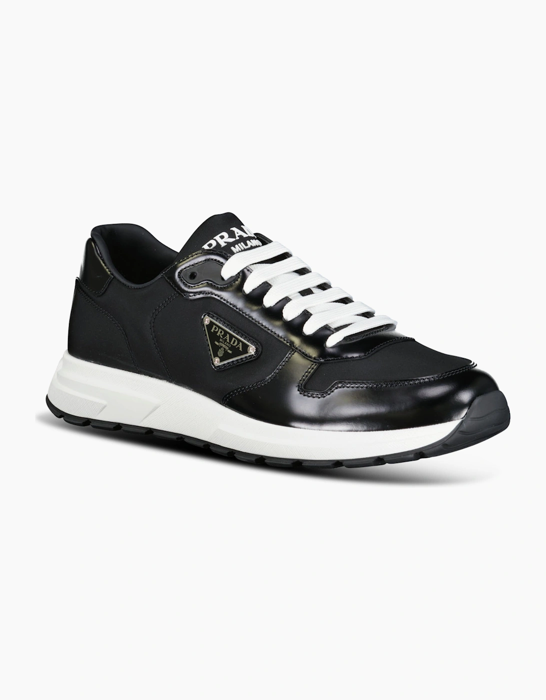 Prada Prax 01 Re-Nylon Leather Sneakers Black