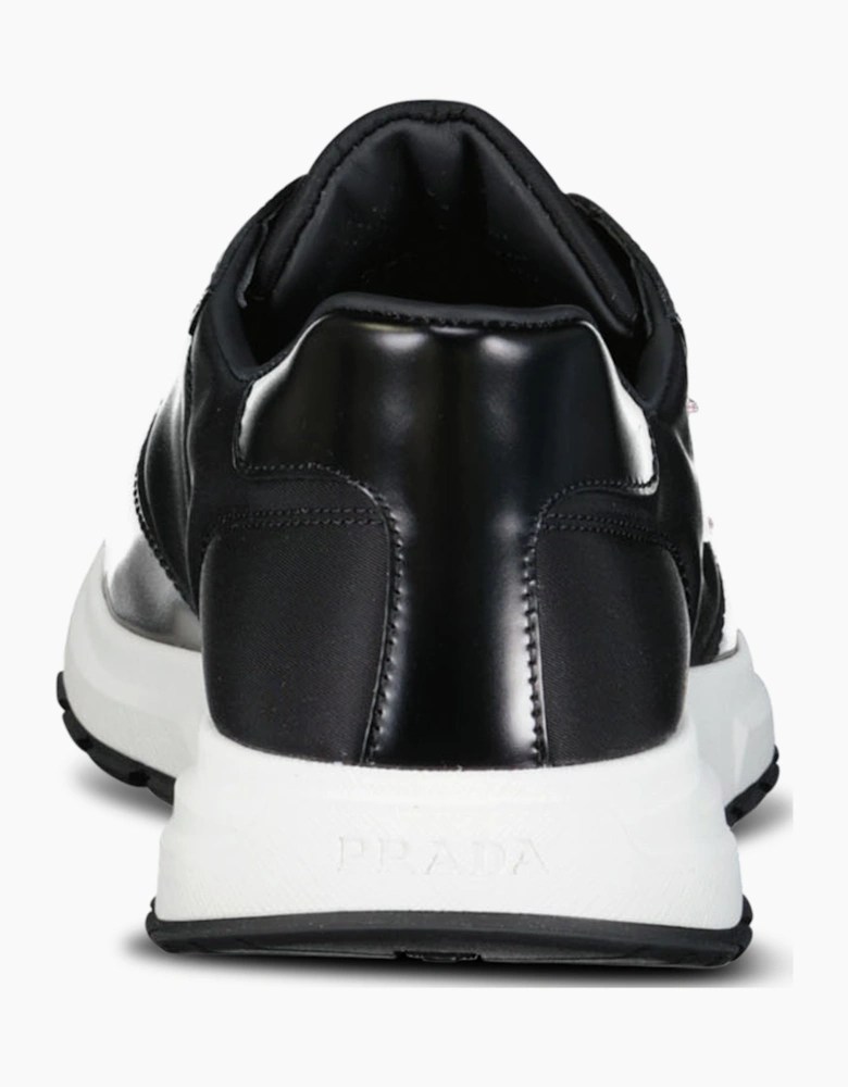 Prada Prax 01 Re-Nylon Leather Sneakers Black