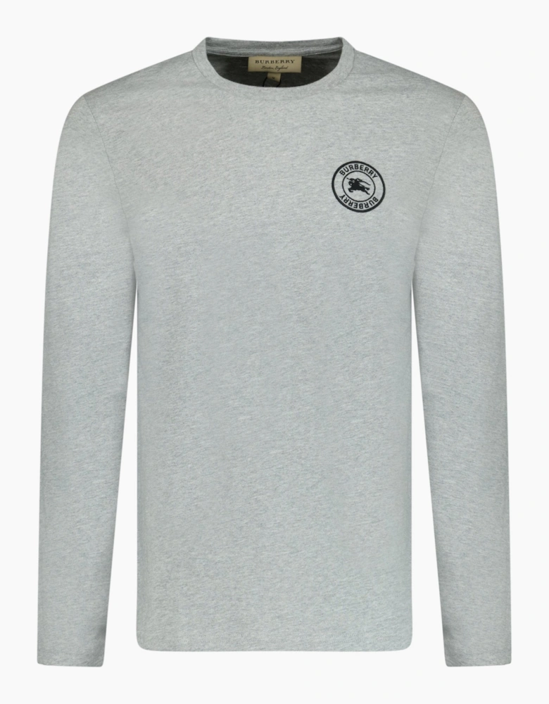 Burberry Long Sleeve Logo Print T-Shirt Grey