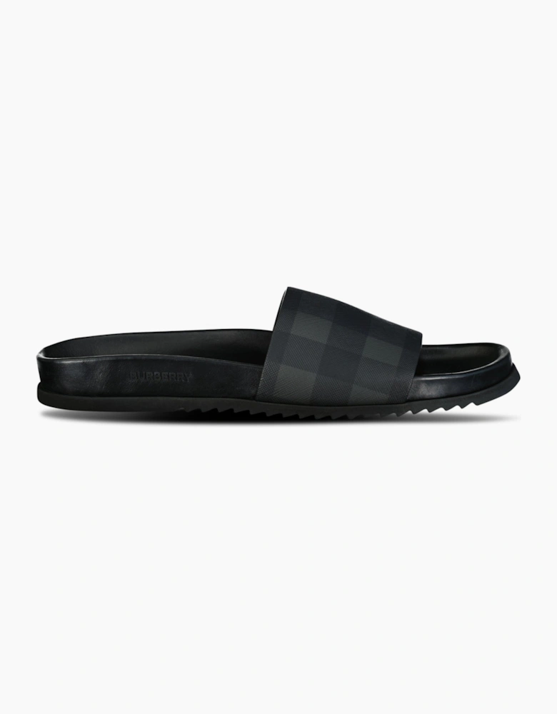 Burberry Melroy Check Sliders Cloud Grey