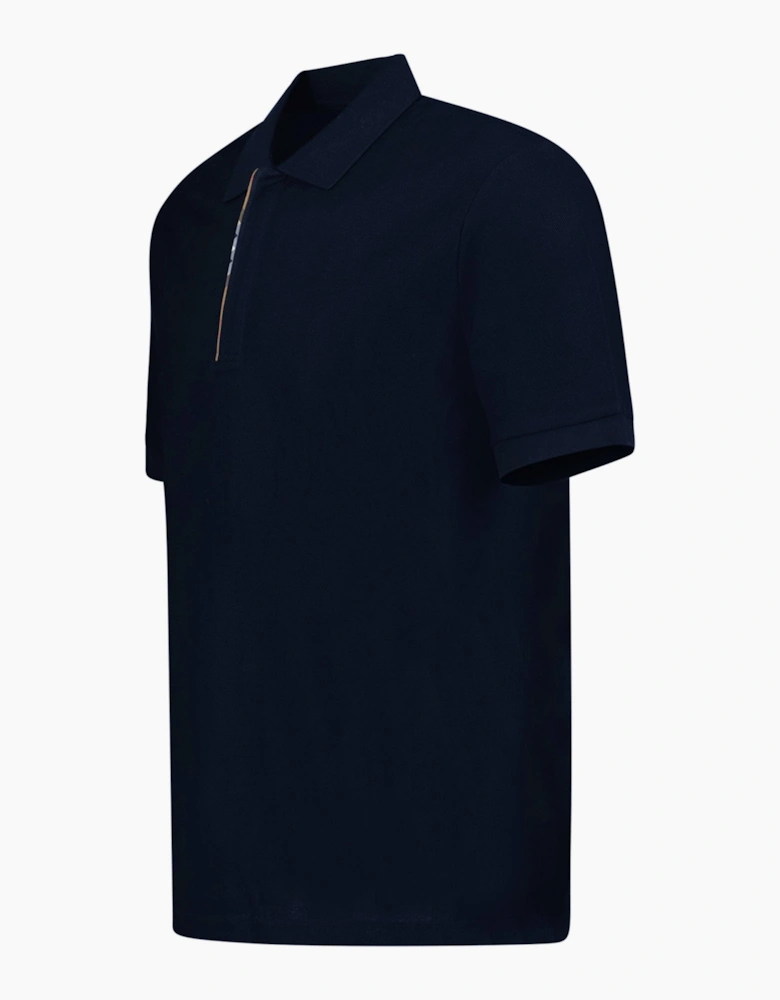 Burberry ‘Hartford’ Zip Check Polo Navy