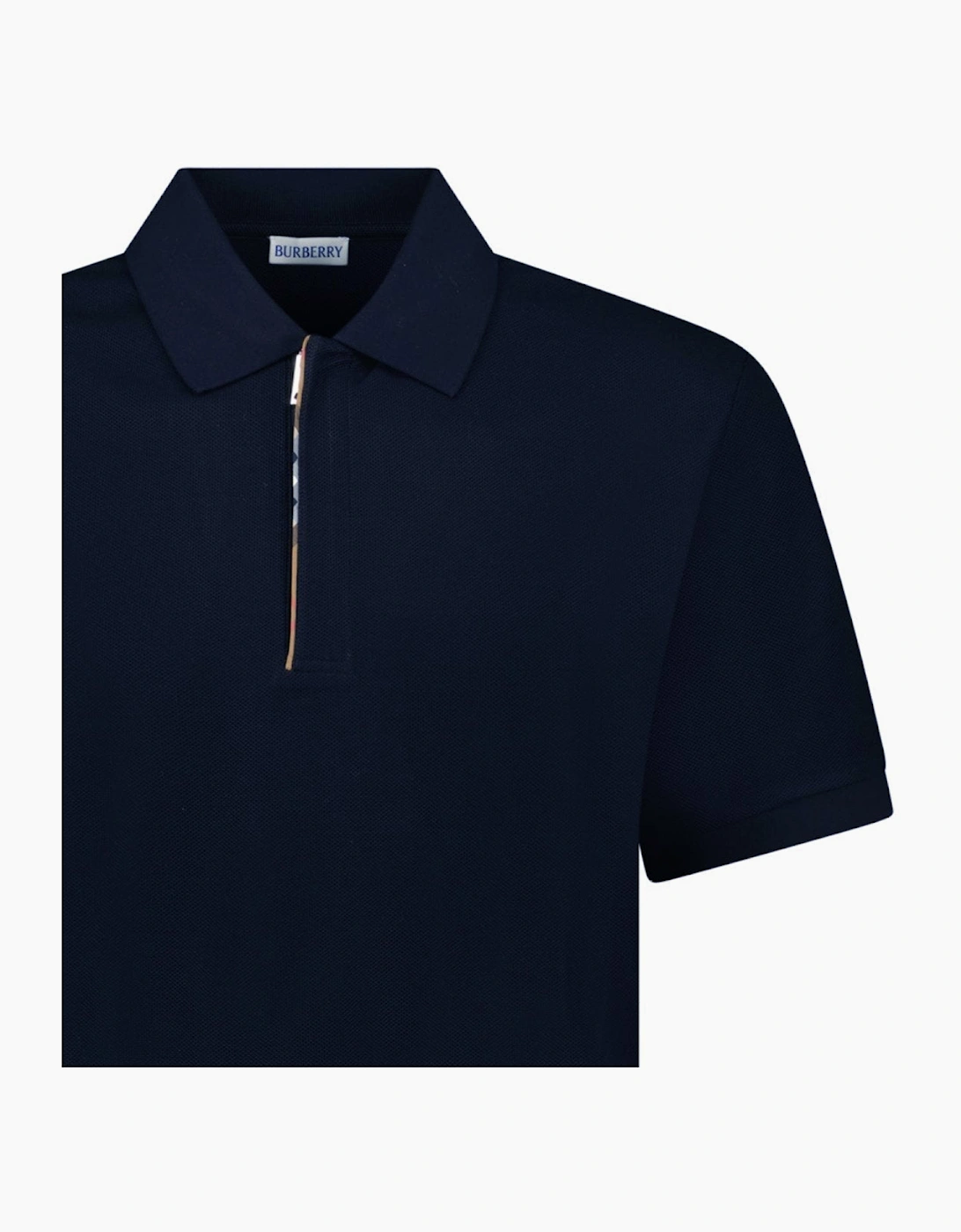 Burberry ‘Hartford’ Zip Check Polo Navy