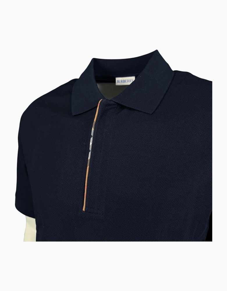 Burberry ‘Hartford’ Zip Check Polo Navy