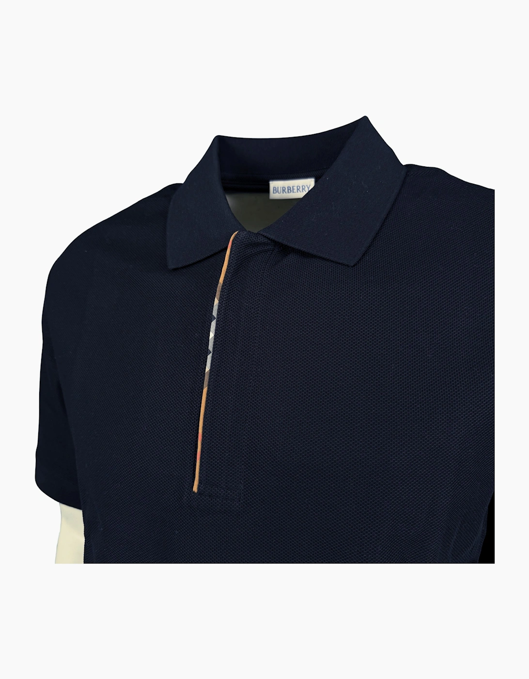 Burberry ‘Hartford’ Zip Check Polo Navy