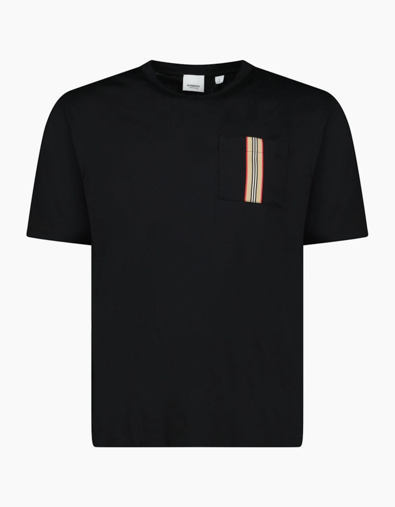 Burberry 'Ellison' Stripe Pocket T-Shirt Black