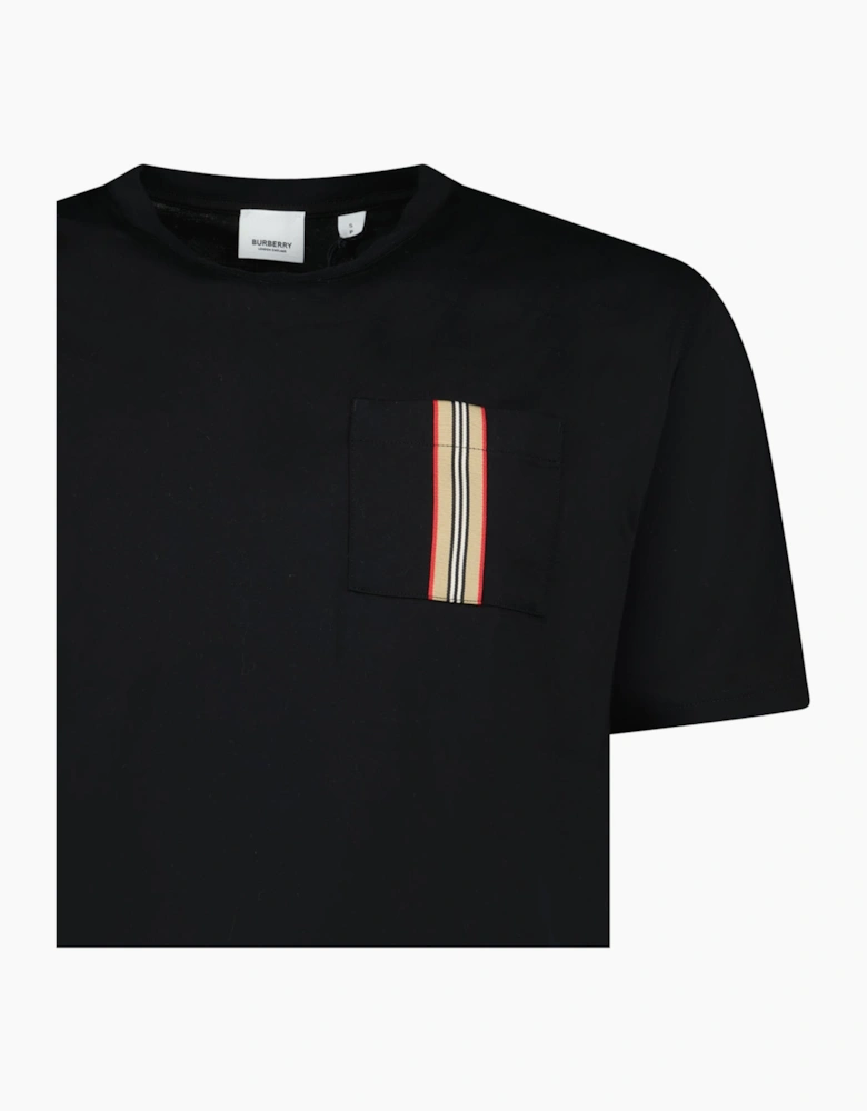Burberry 'Ellison' Stripe Pocket T-Shirt Black