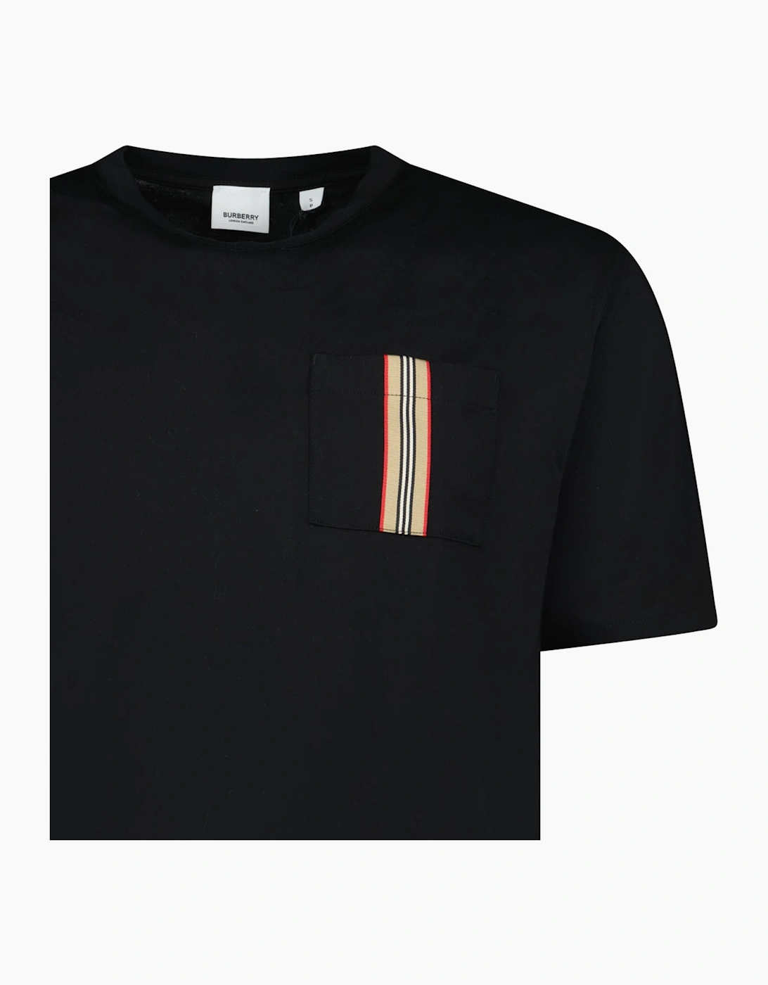 Burberry 'Ellison' Stripe Pocket T-Shirt Black