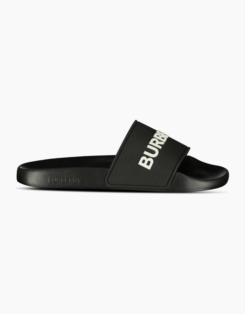 Burberry Logo Tech Furley Sliders Black