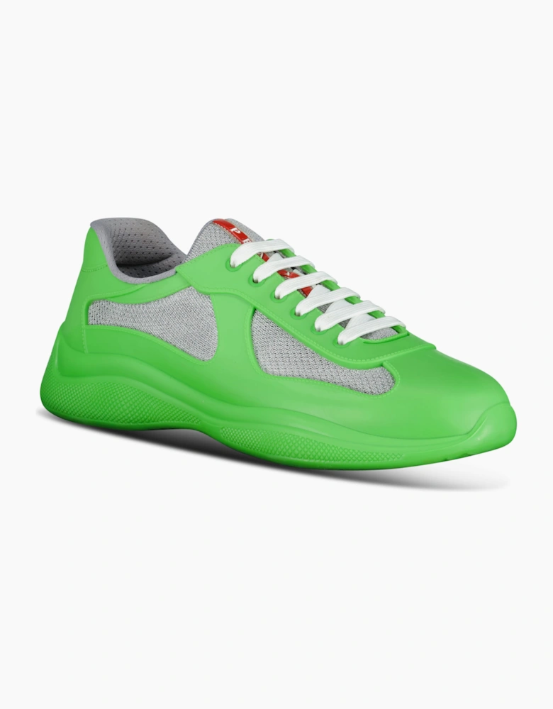 Prada Americas Cup Sneakers Soft Rubber Green & Grey Mesh