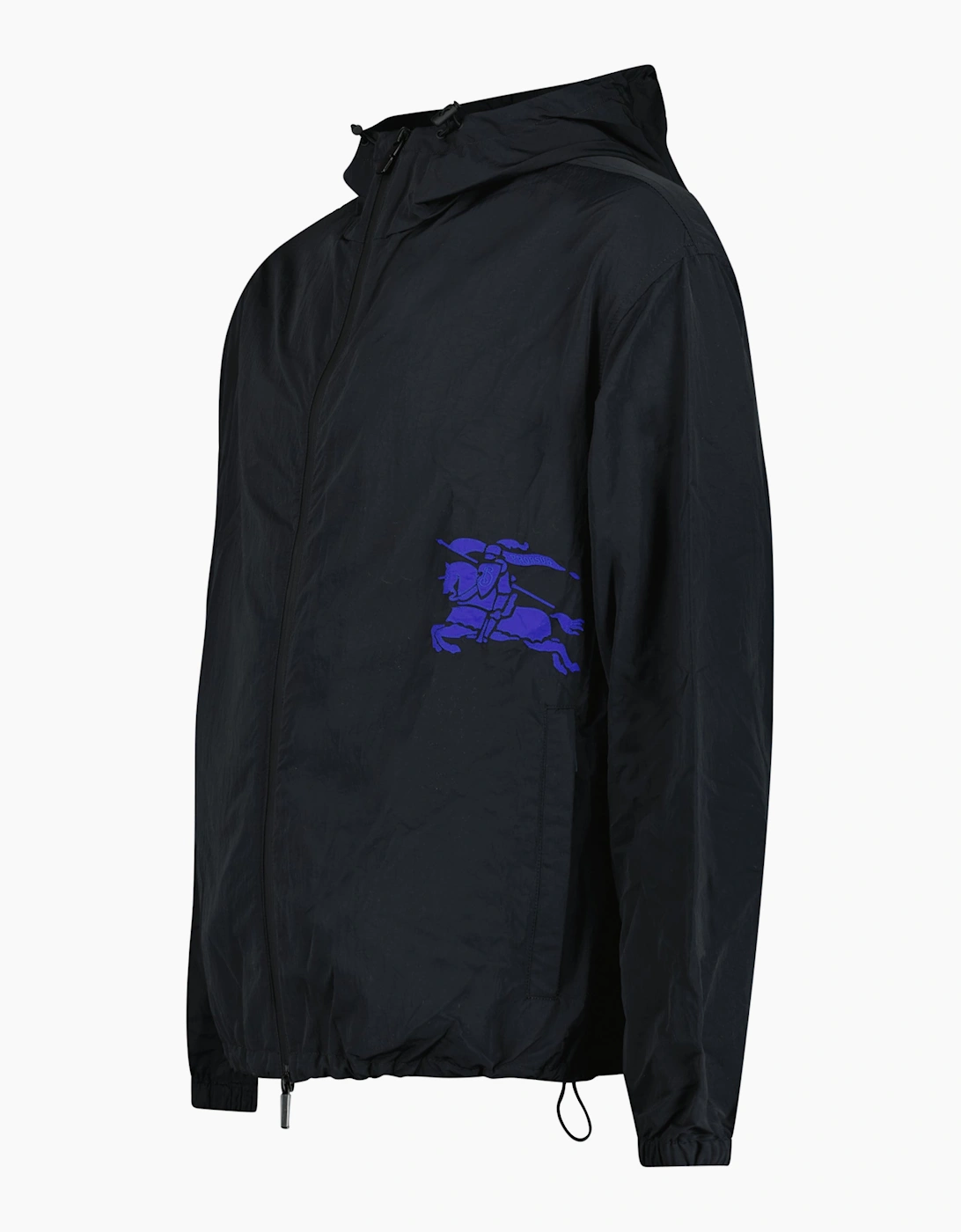 Burberry Equestrian Knight Appliqué Hooded Jacket Black