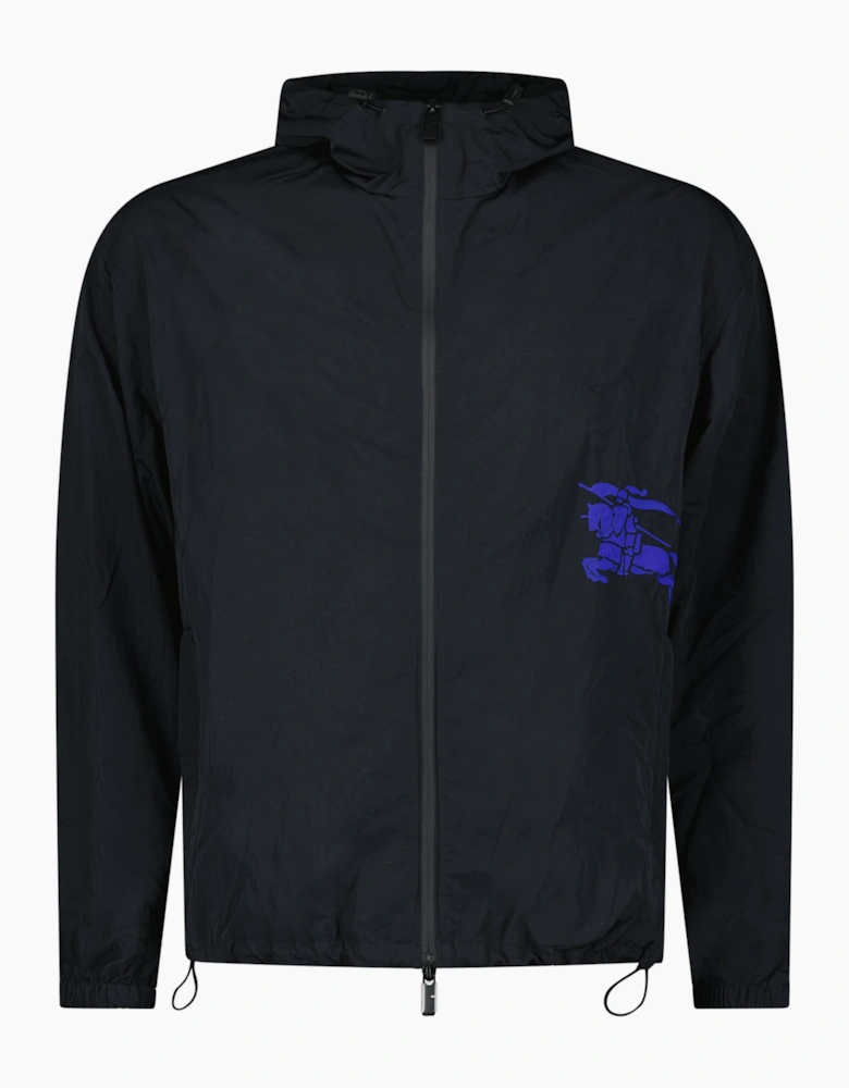 Burberry Equestrian Knight Appliqué Hooded Jacket Black