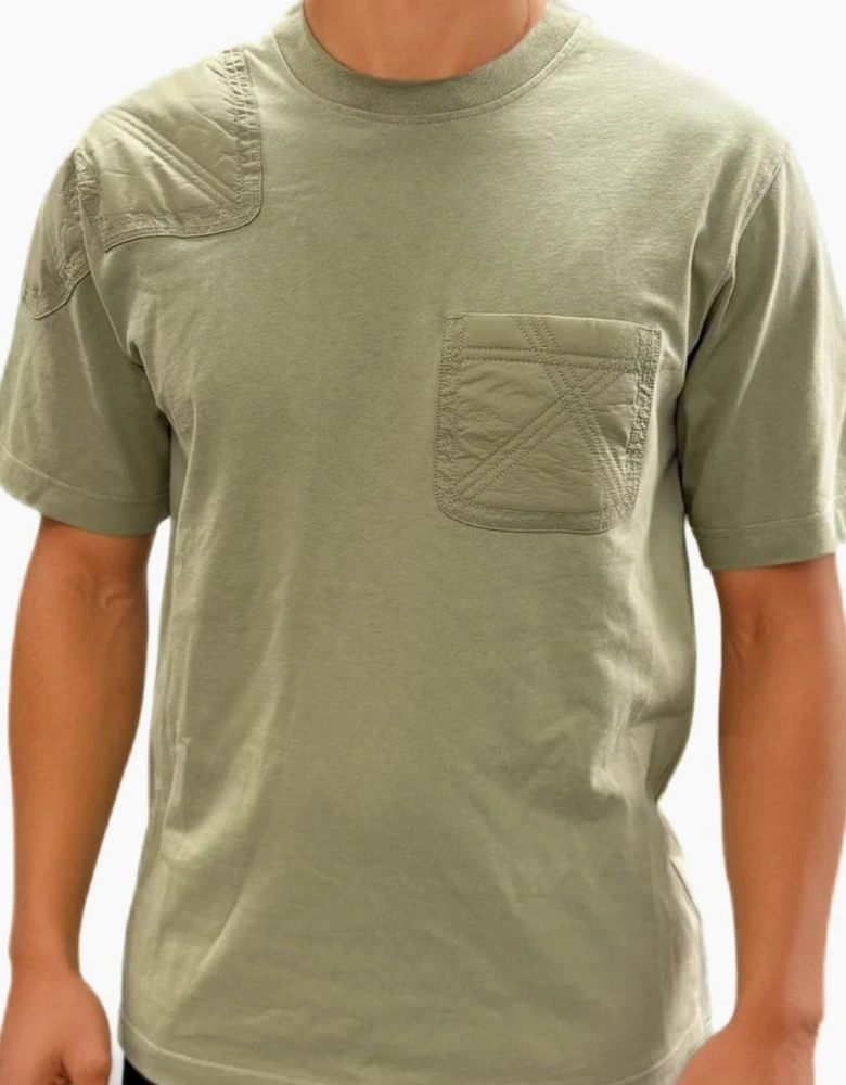 Burberry Panelled Cotton T-Shirt Beige