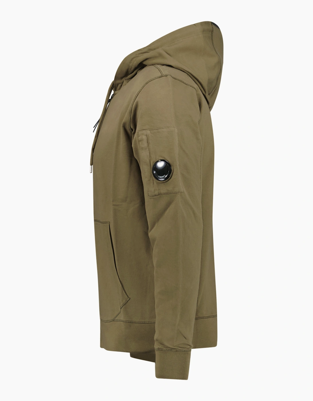 CP Company Light Fleece Lens Zip Hoodie Khaki