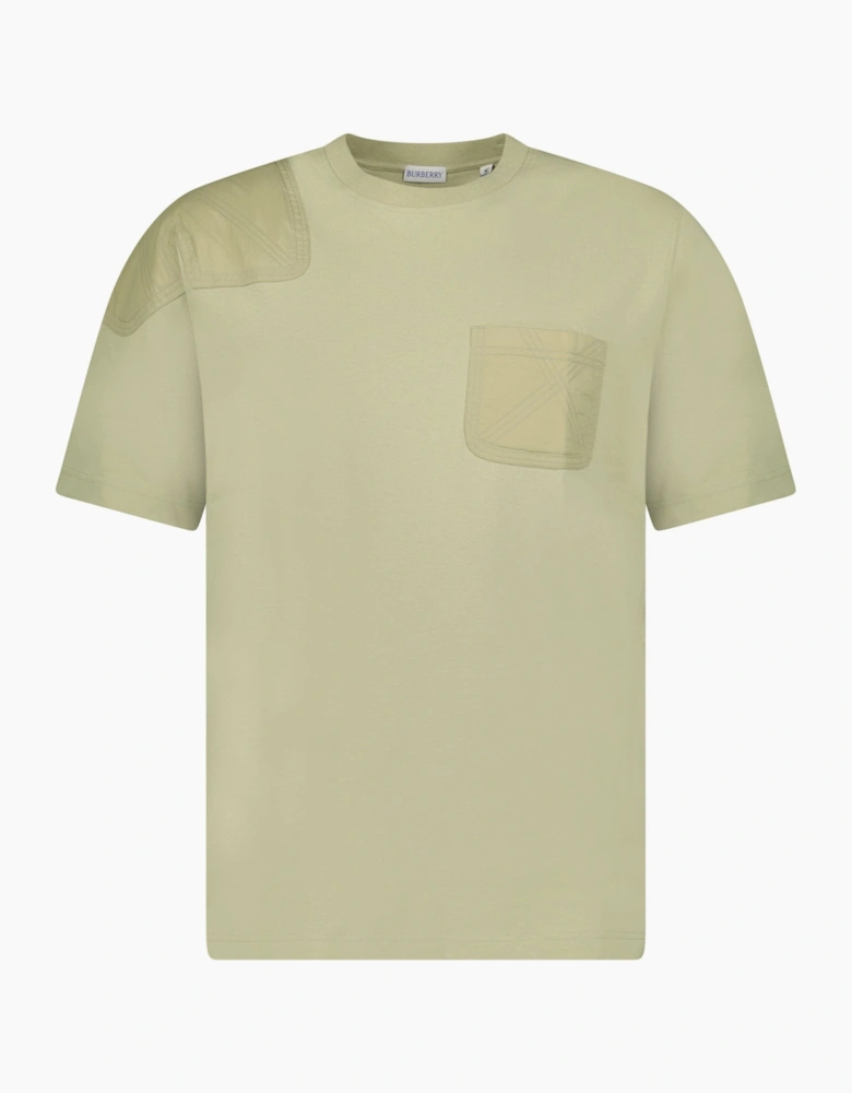 Burberry Panelled Cotton T-Shirt Beige