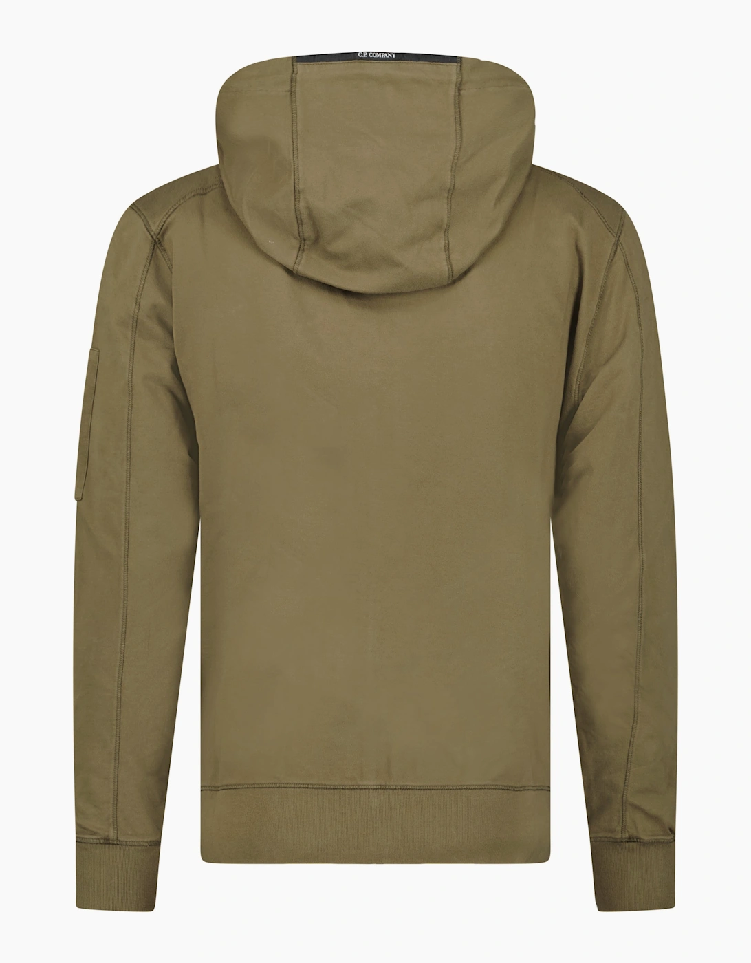 CP Company Light Fleece Lens Zip Hoodie Khaki