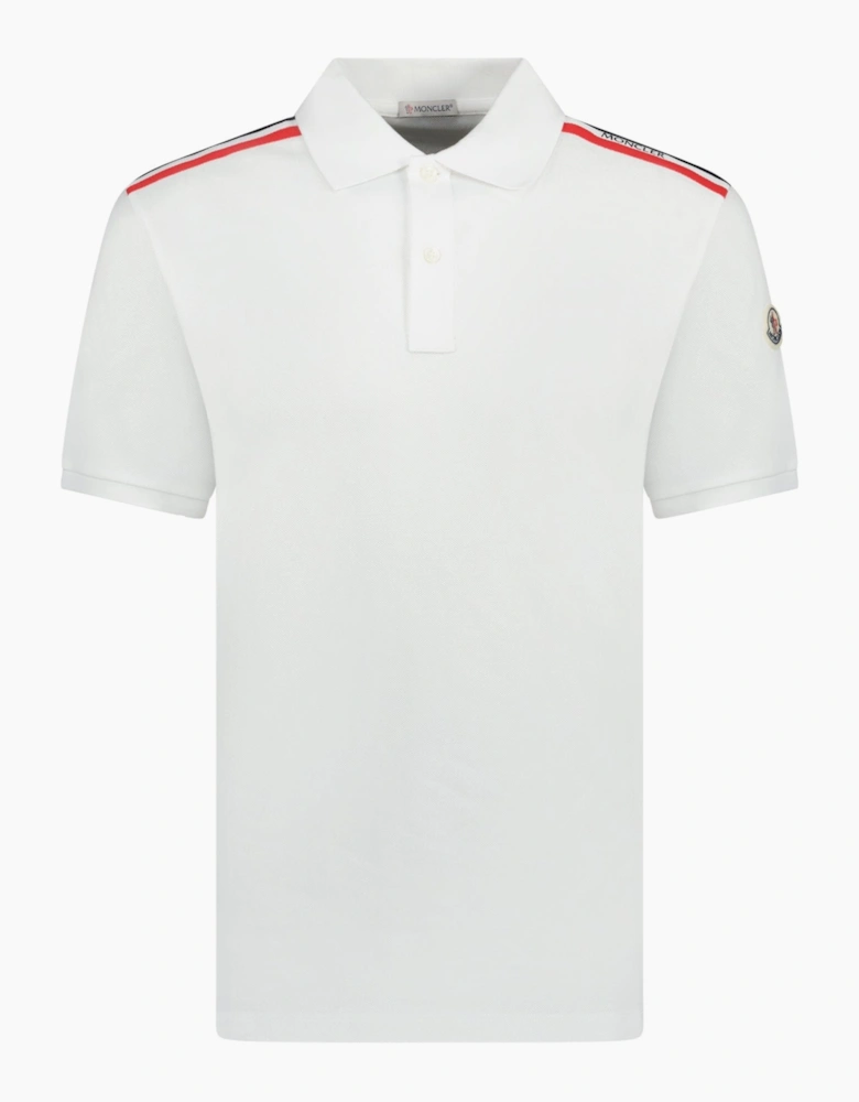 Moncler Shoulder Stripe Polo White