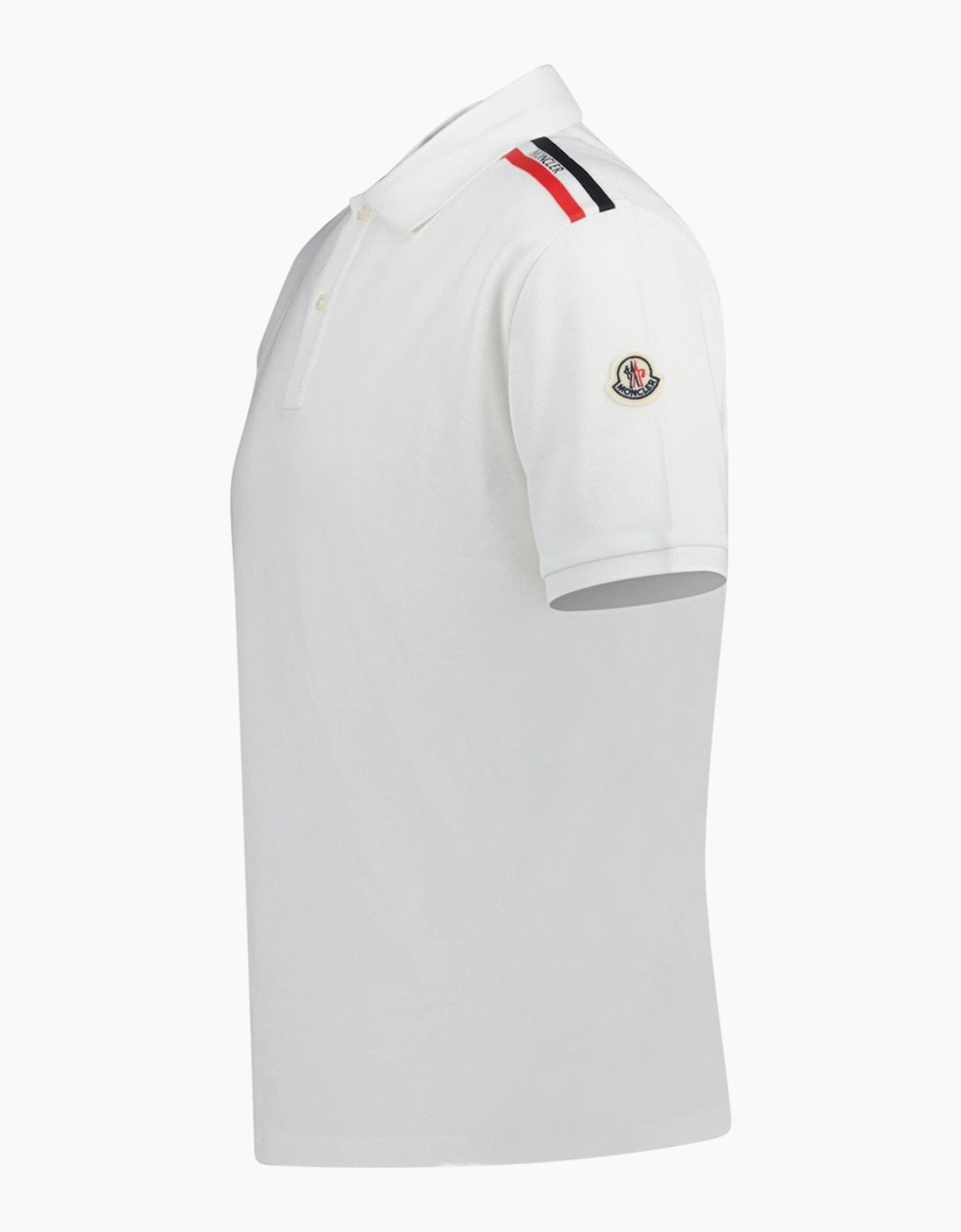 Moncler Shoulder Stripe Polo White
