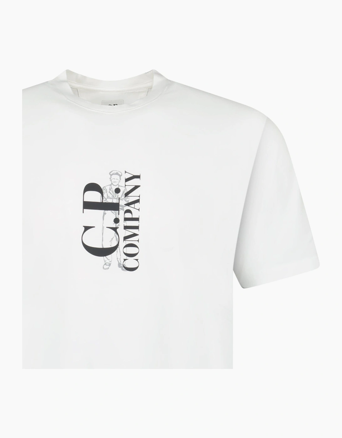 CP Company Vertical Print T-Shirt White