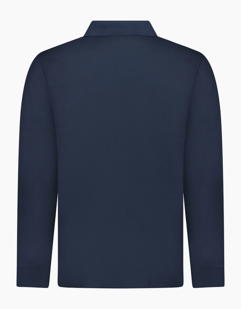 Burberry 'Hartford' Long Sleeve Check Polo Navy