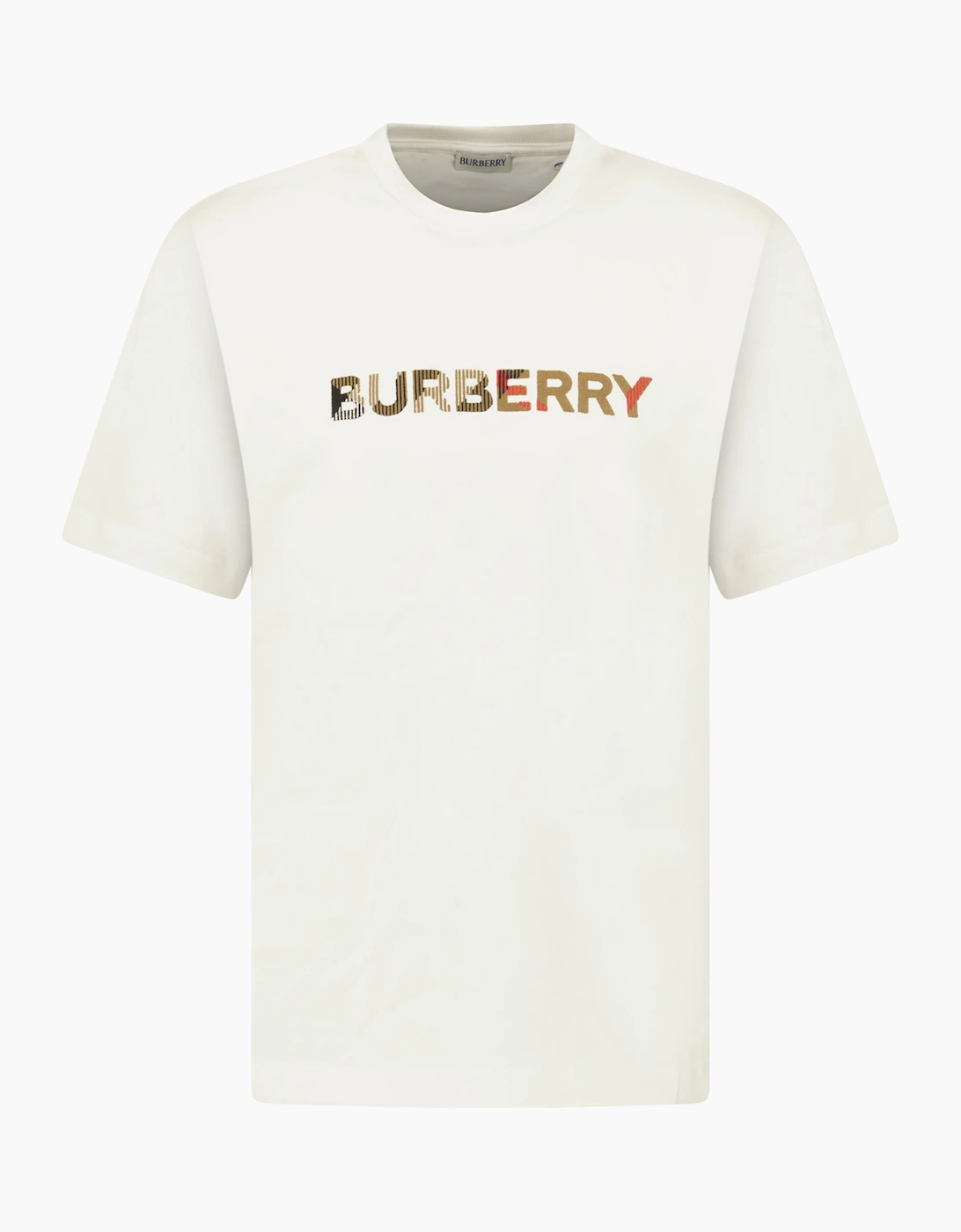 Burberry Check Logo Embroidered T-Shirt White, 3 of 2