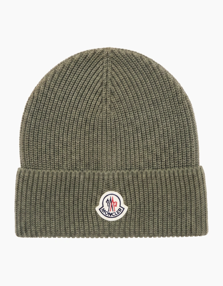 Moncler Logo Beanie Khaki
