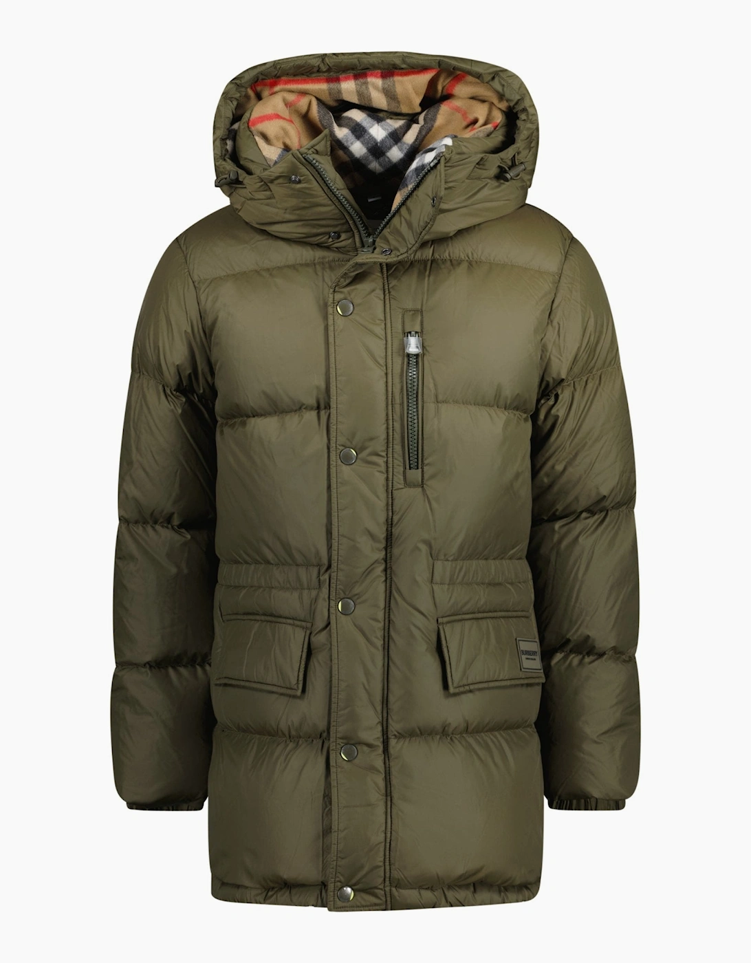 Burberry 'Haworth' Hooded Check Down Jacket Khaki, 4 of 3