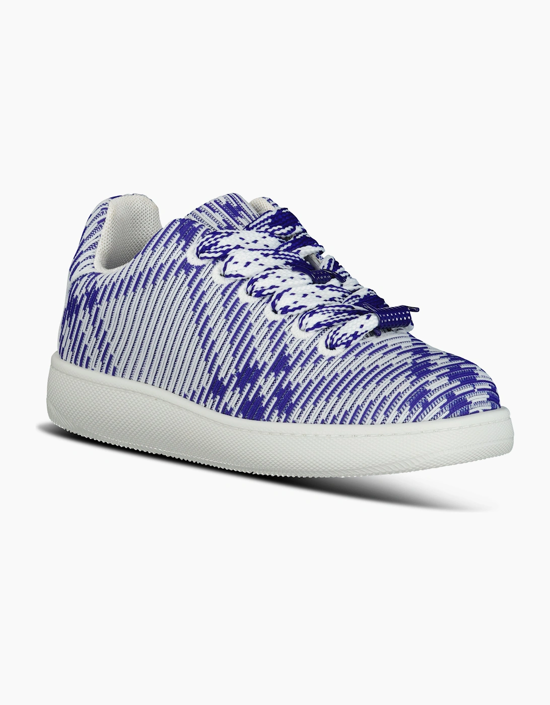Burberry Box Knit Check Sneakers Blue & White