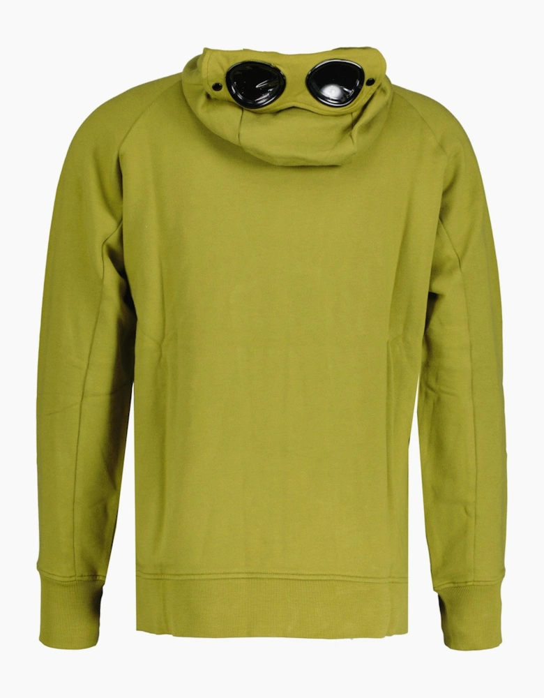 CP Company Goggle Hooded Zip Up Sweatshirt Olive