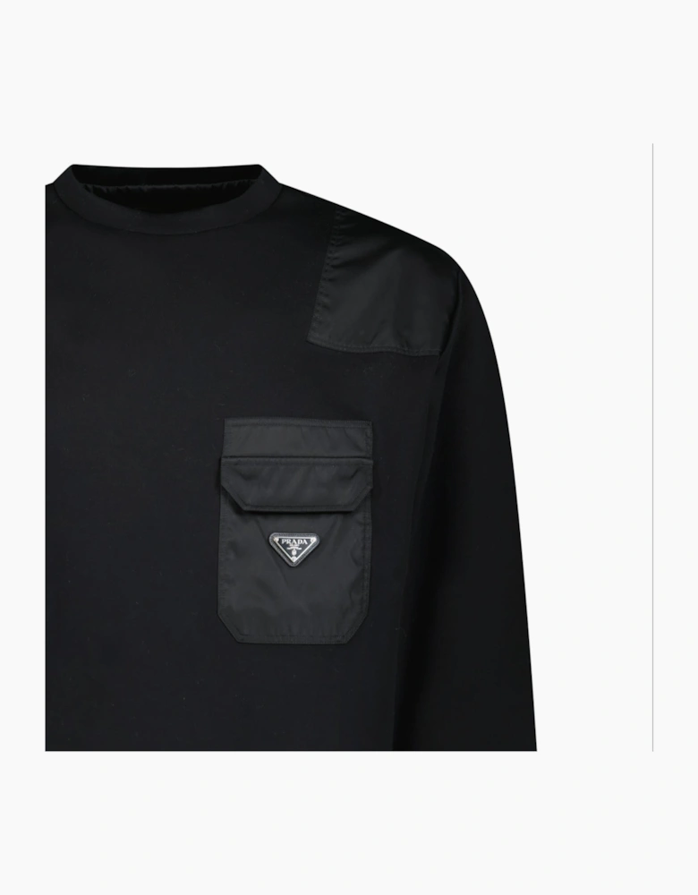 Prada Cotton & Nylon Sweatshirt Black