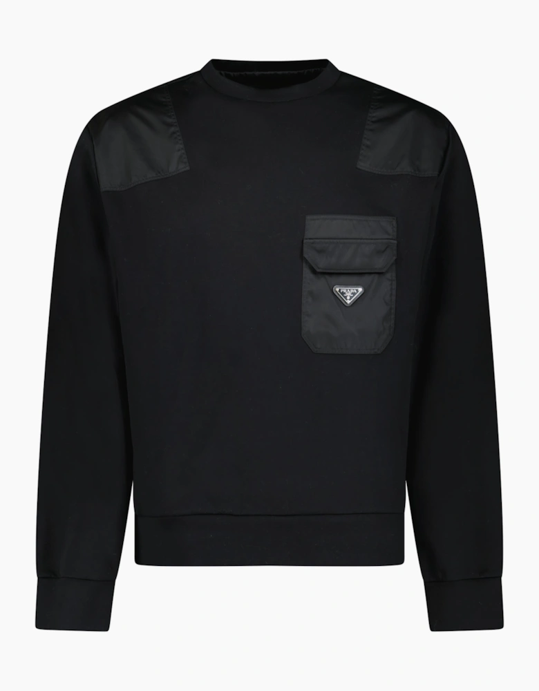 Prada Cotton & Nylon Sweatshirt Black