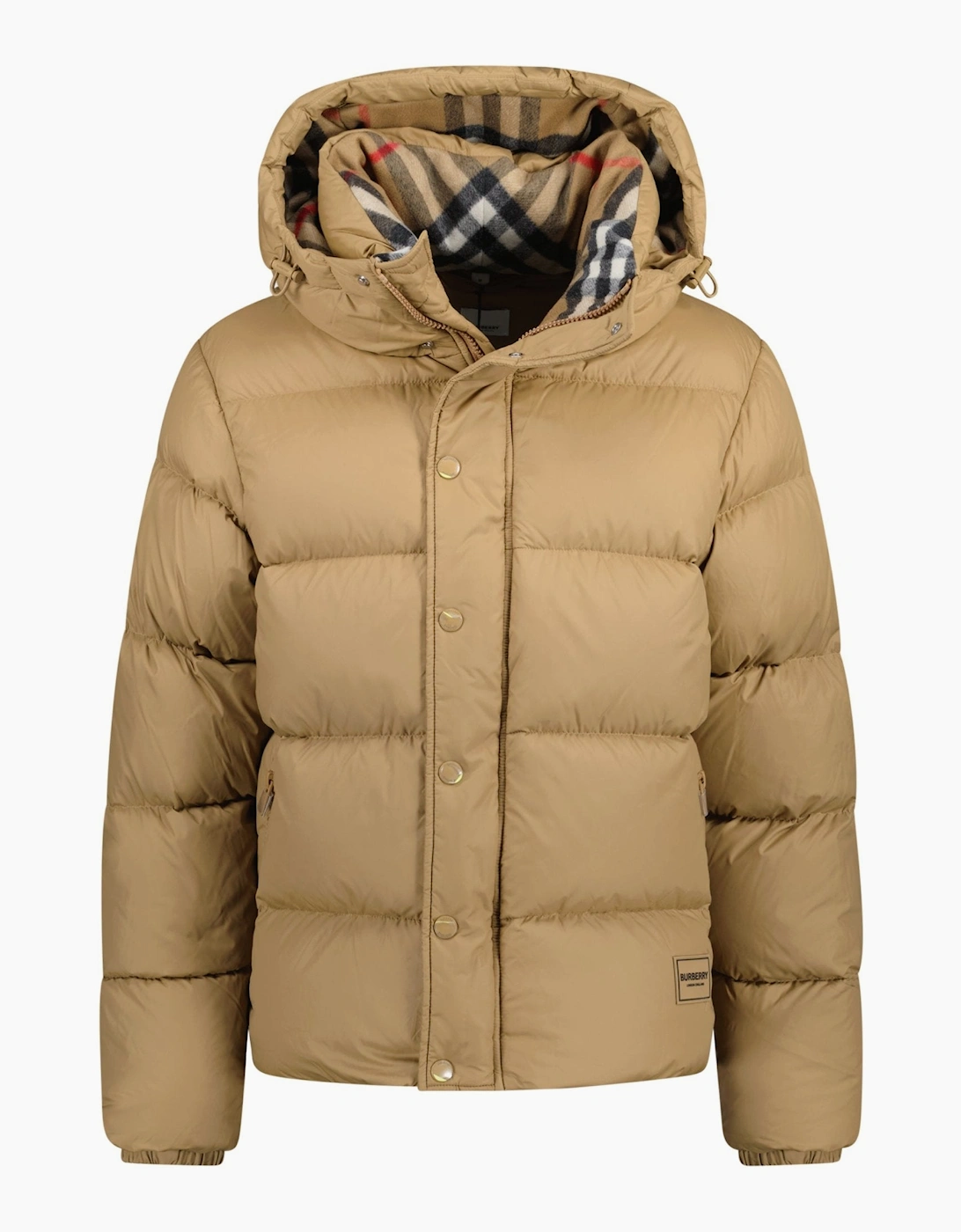 Burberry 'Halsby' Hooded Check Down Jacket Beige, 5 of 4