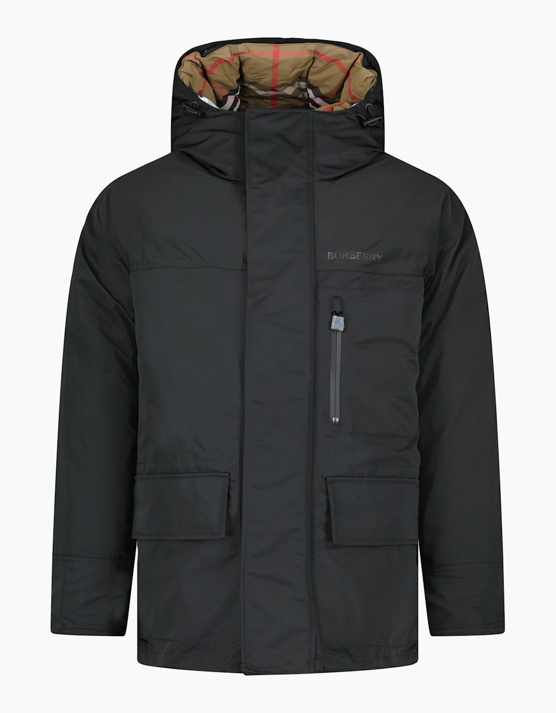 Burberry Barnsfield Parka Check Jacket Black, 6 of 5