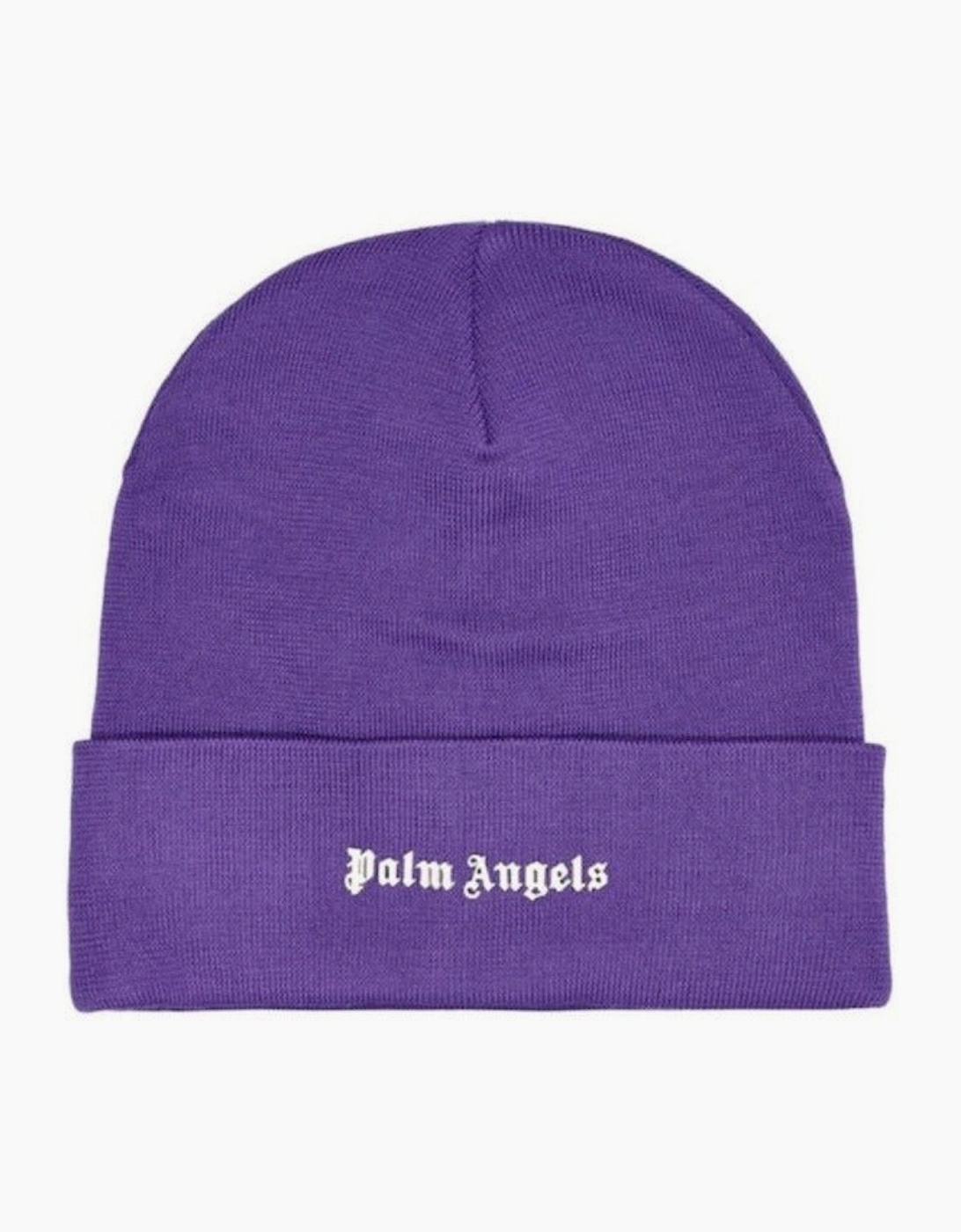 Palm Angels Logo Printed Beanie Purple
