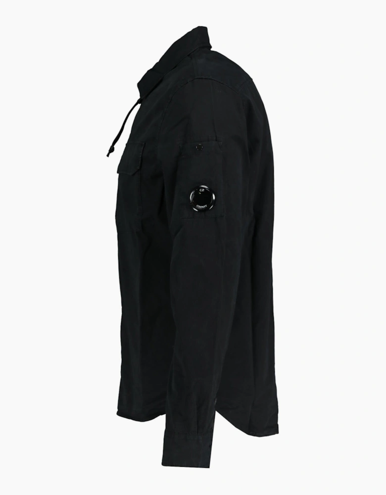 CP Company Zip-Up Lens Overshirt Black