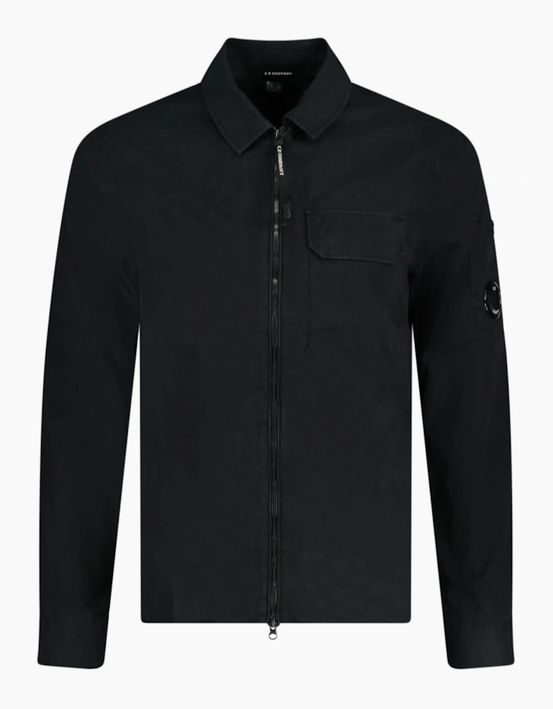 CP Company Zip-Up Lens Overshirt Black