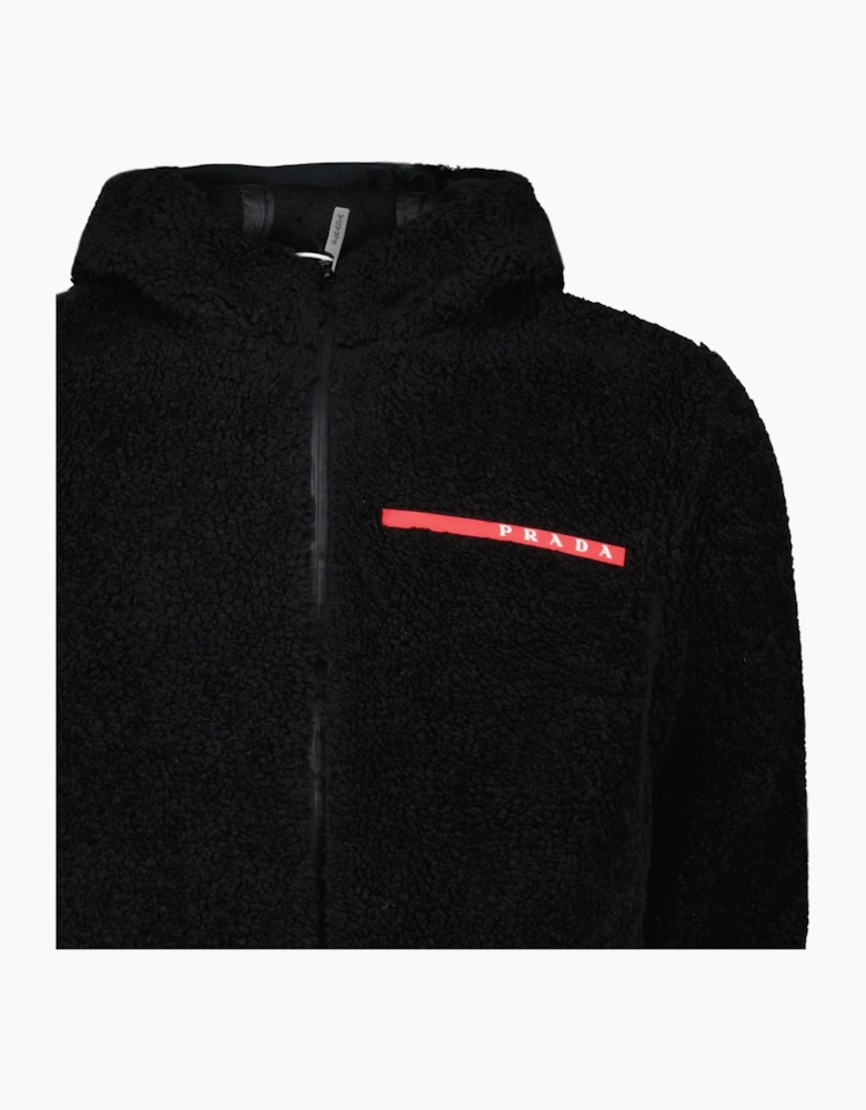 Prada Linea Rossa Wool Blend Fleece Jacket Black