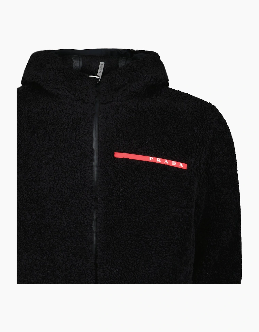 Prada Linea Rossa Wool Blend Fleece Jacket Black