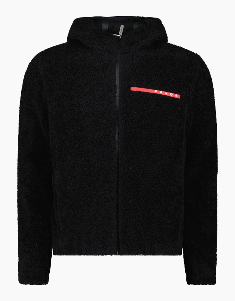 Prada Linea Rossa Wool Blend Fleece Jacket Black